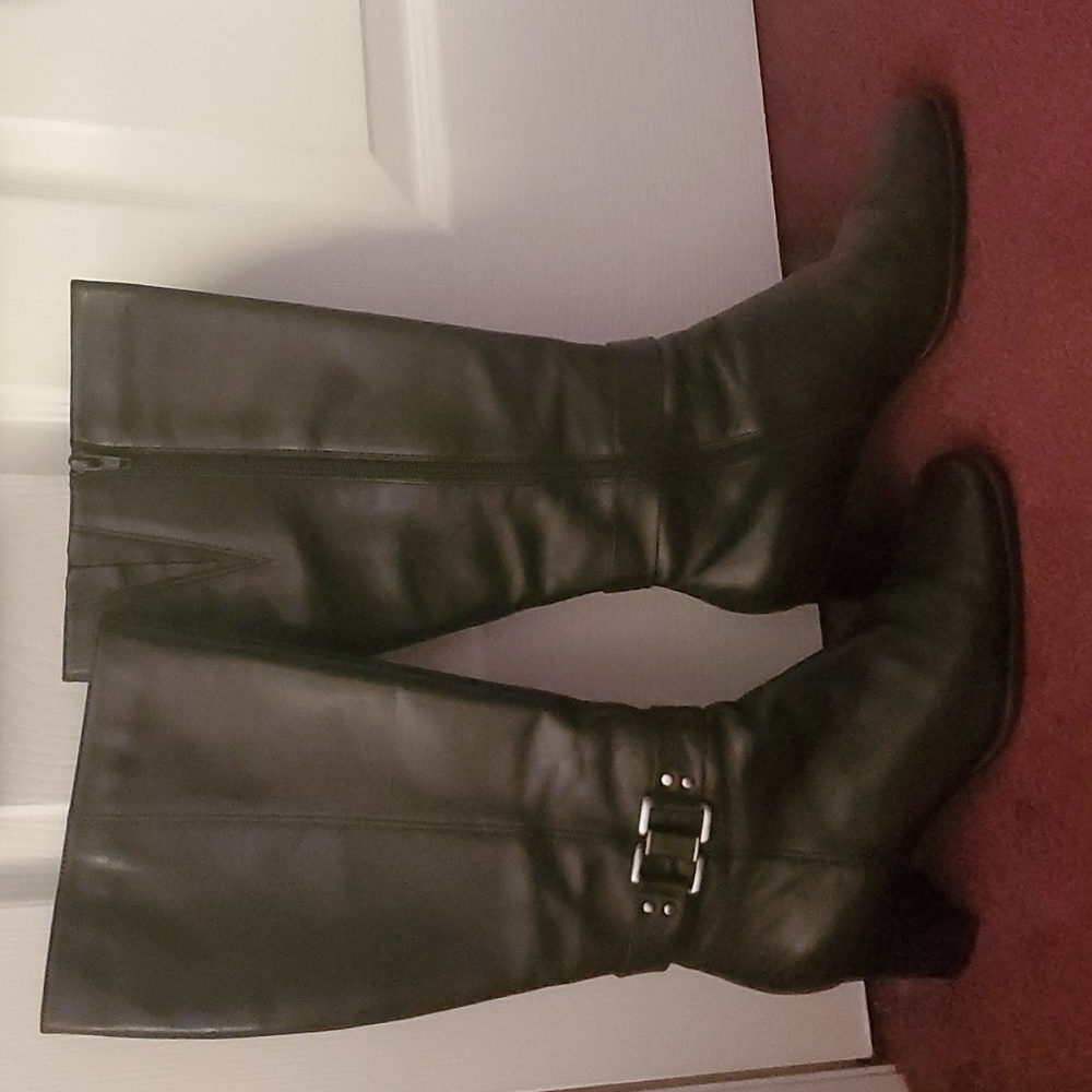 High Black Leather Boots